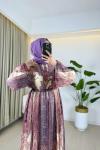 Nazlı Şifon Elbise Lila Lila