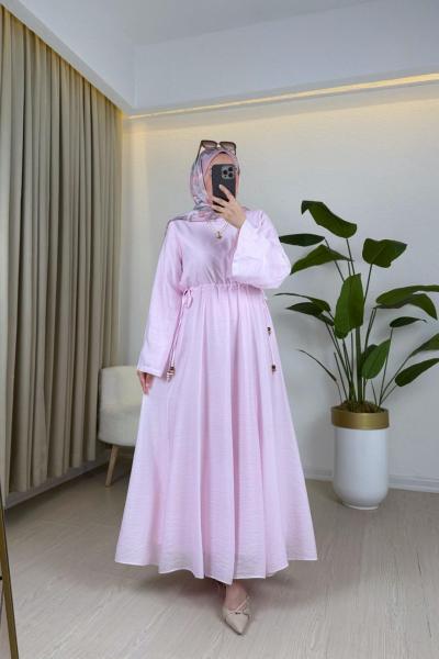 Peri Vual Elbise Pembe Pembe