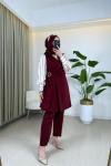 Şura Yelekli Takım Bordo Bordo