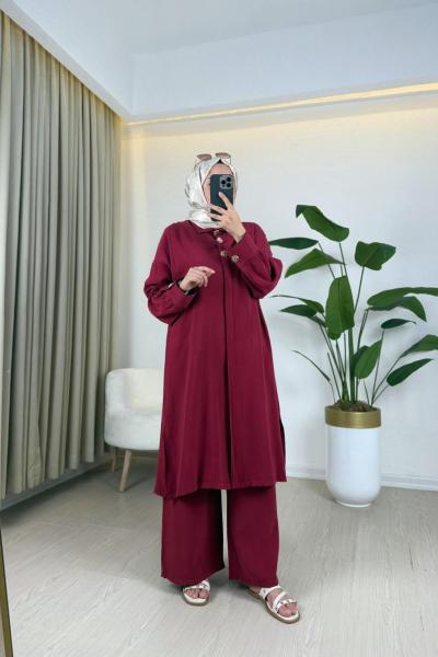 Esil Tensel Takım Bordo Bordo