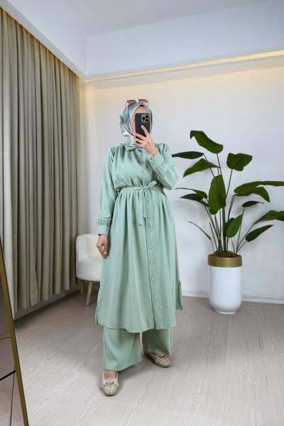 Pınar Tensel Takım Mint Yeşili Mint Yeşili