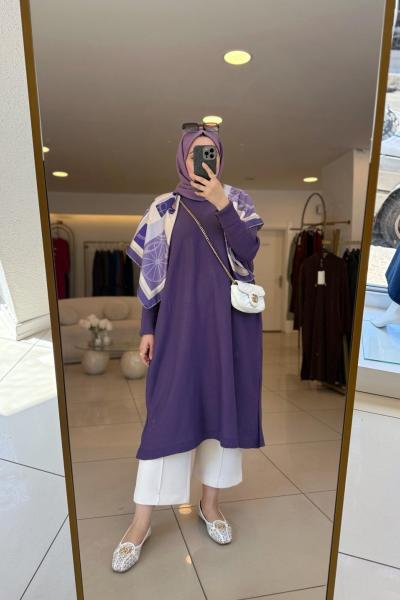 Triko Tunik Mor