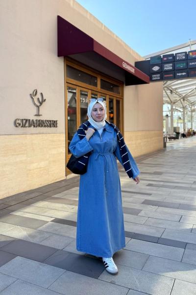 Sahra Kot Elbise Açık Mavi