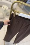 Double Krep Çımalı Pantolon Acı Kahve