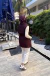 Kapitone Yelek Bordo