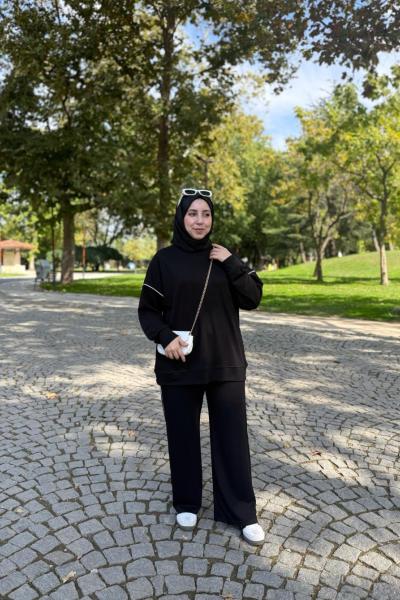 Biye Detaylı Oysho Takım Siyah