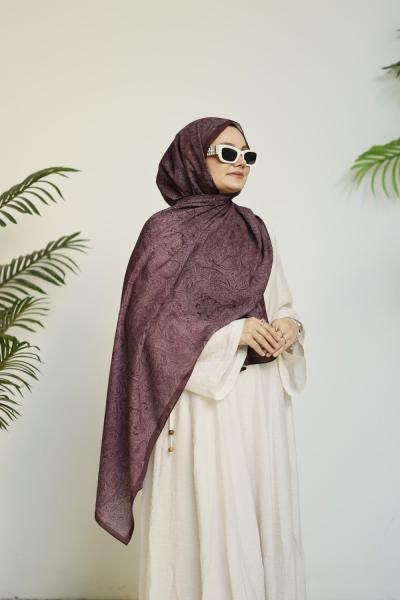 Silk Cotton Şal Mürdüm