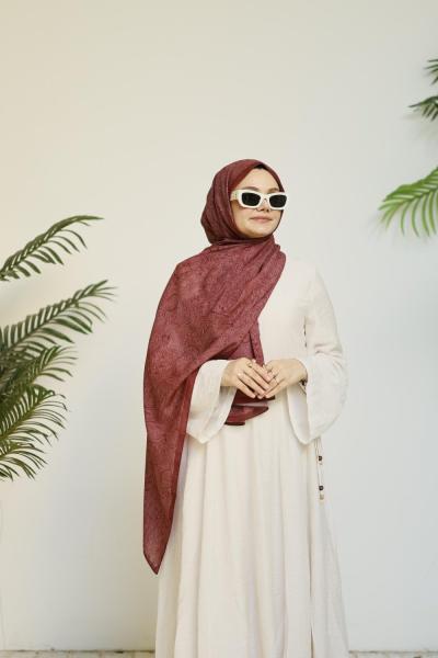 Silk Cotton Şal Bordo