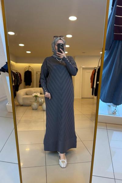 Alya Merserize Elbise Gri