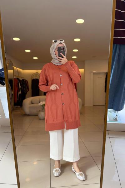 Deren Merserize Hırka Orange