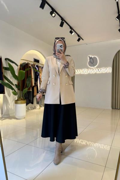 Leydia Blazer Ceket Krem Krem
