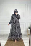 Şifon Tesettür Elbise Osmanlı Desen